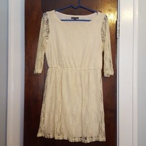 Ivory lace overlay dress